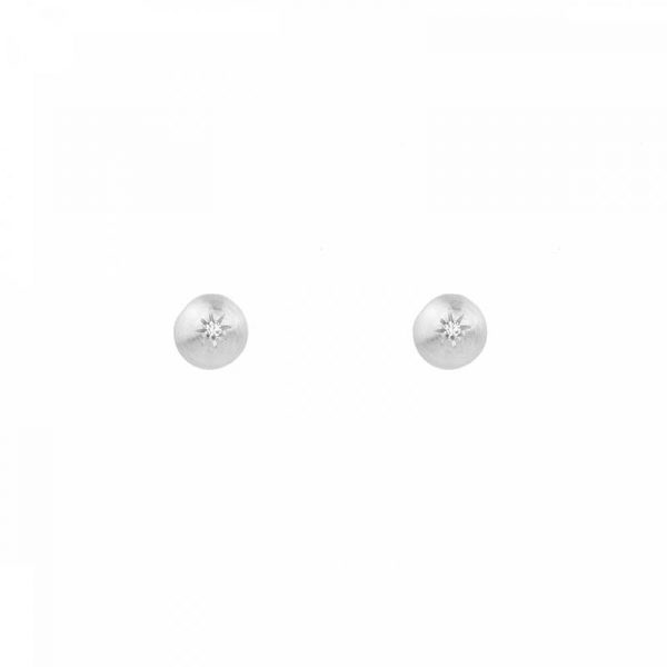 Emma Israelsson Sparkling Globe Pin Earrings Silver