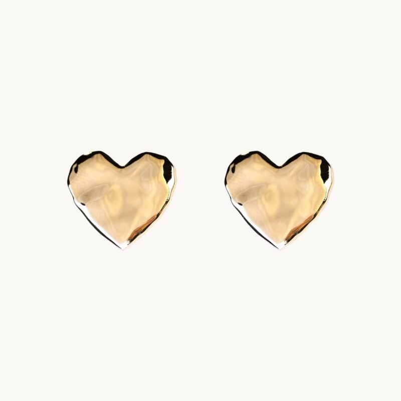 Emma Israelsson Organic Heart Earrings Gold