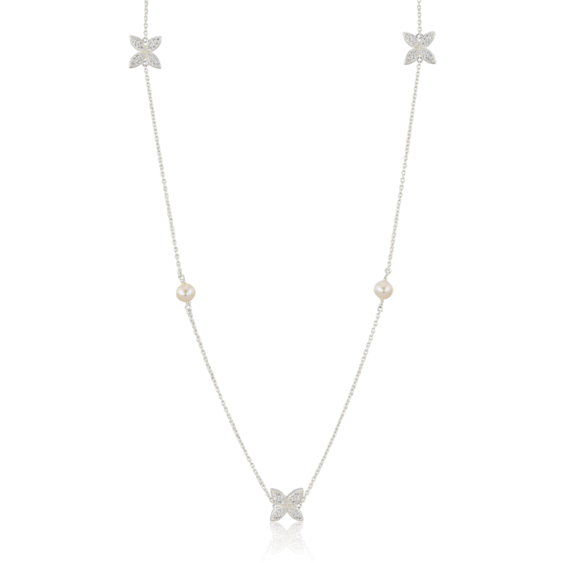 Gynning Jewelry Sparkling Ellipse Long Halsband Silver